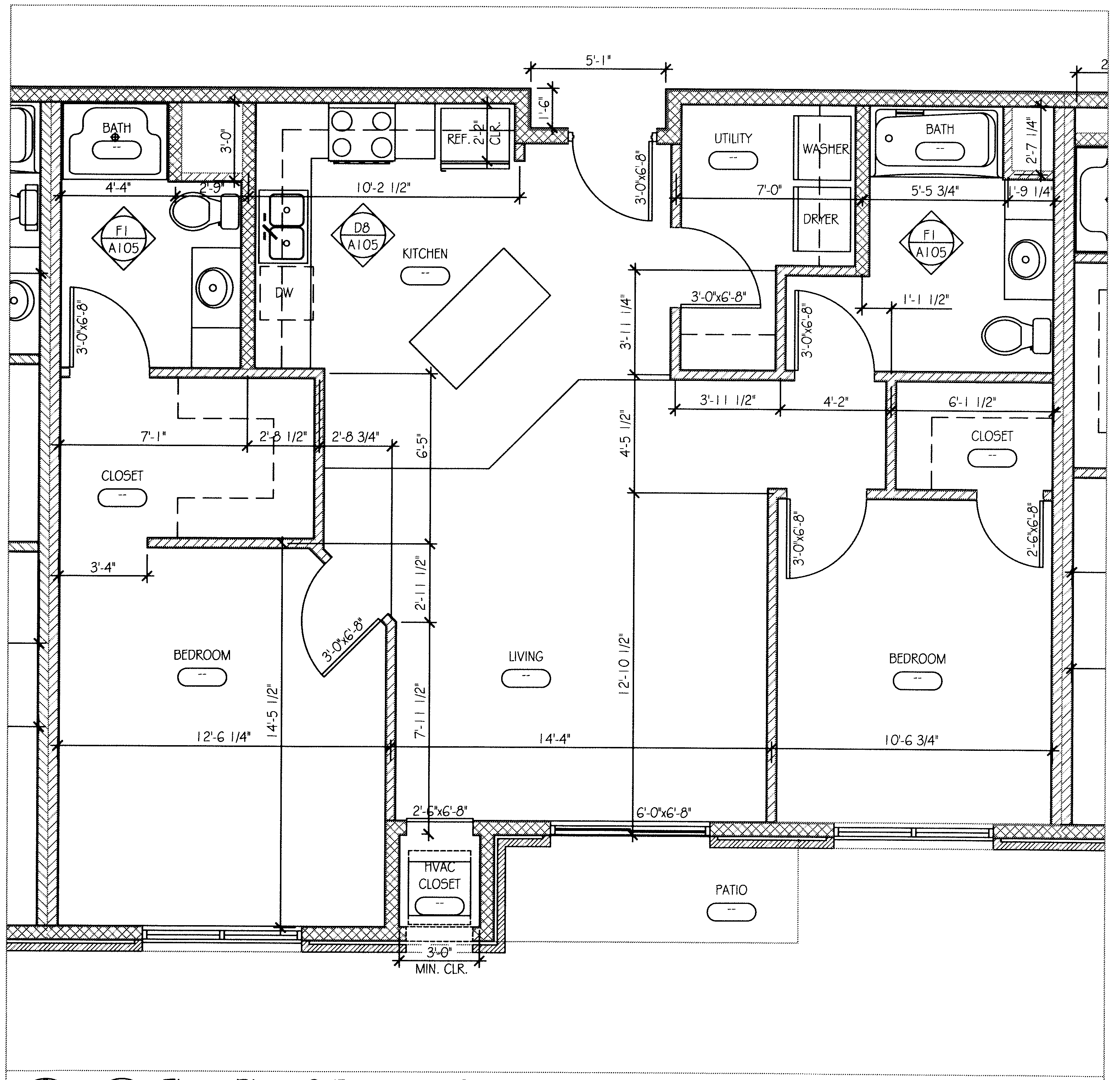 Floor plan for 2 beds, 2 baths, 1120 sqft